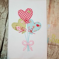 Heart Balloons Machine Applique Design